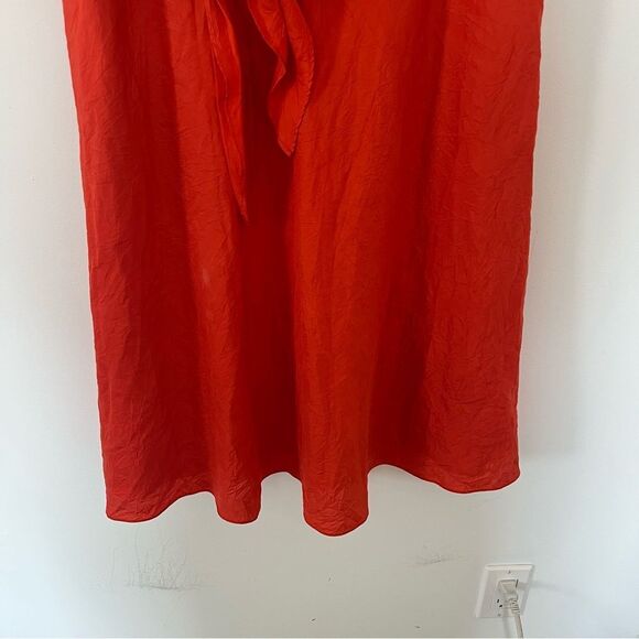 Coldwater Creek VTG Rusty Orange 100% Silk Scoop Neckline A-Line Dress - Picture 12 of 13